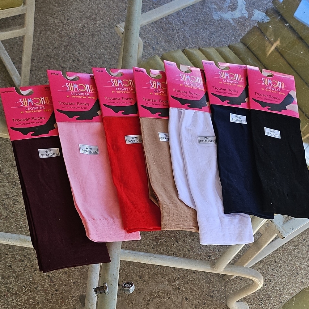 Lot 7 New Sumona Legwear By Different Touch Colorful Trouser Socks Collection